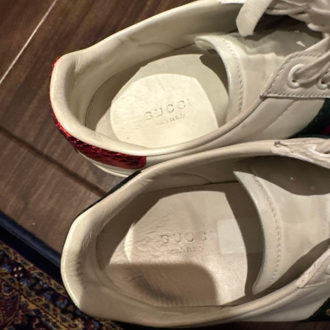 GUCCI ホワイトレザースニーカー 37