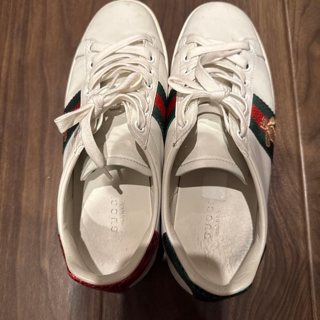 GUCCI ホワイトレザースニーカー 37