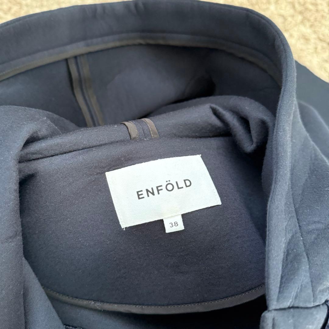 ENFOLD ボンディングフードコート　38 ネイビー