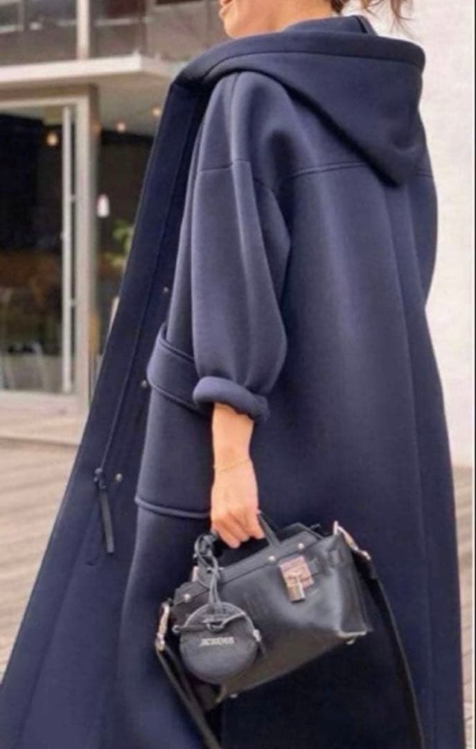 ENFOLD ボンディングフードコート　38 ネイビー