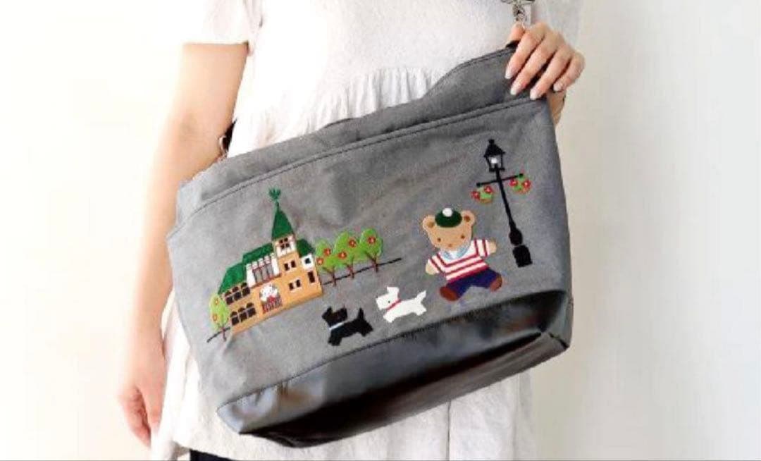 新品未使用 familiar ふるさと納税限定 トートバッグ グレー 刺繍