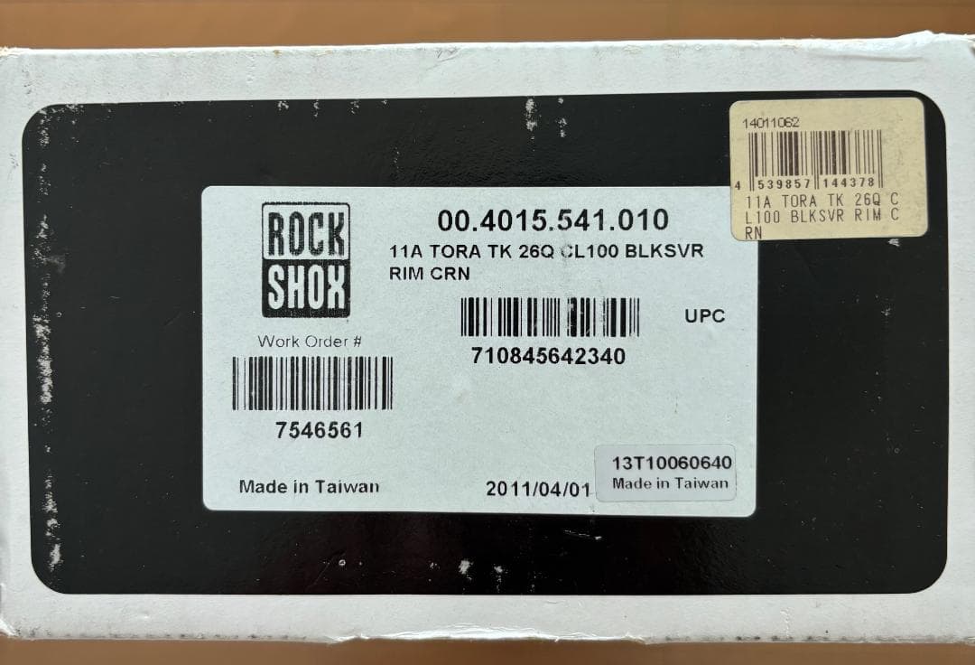 ROCKSHOX TORA TK サスペンションフォーク 100mm 26インチ