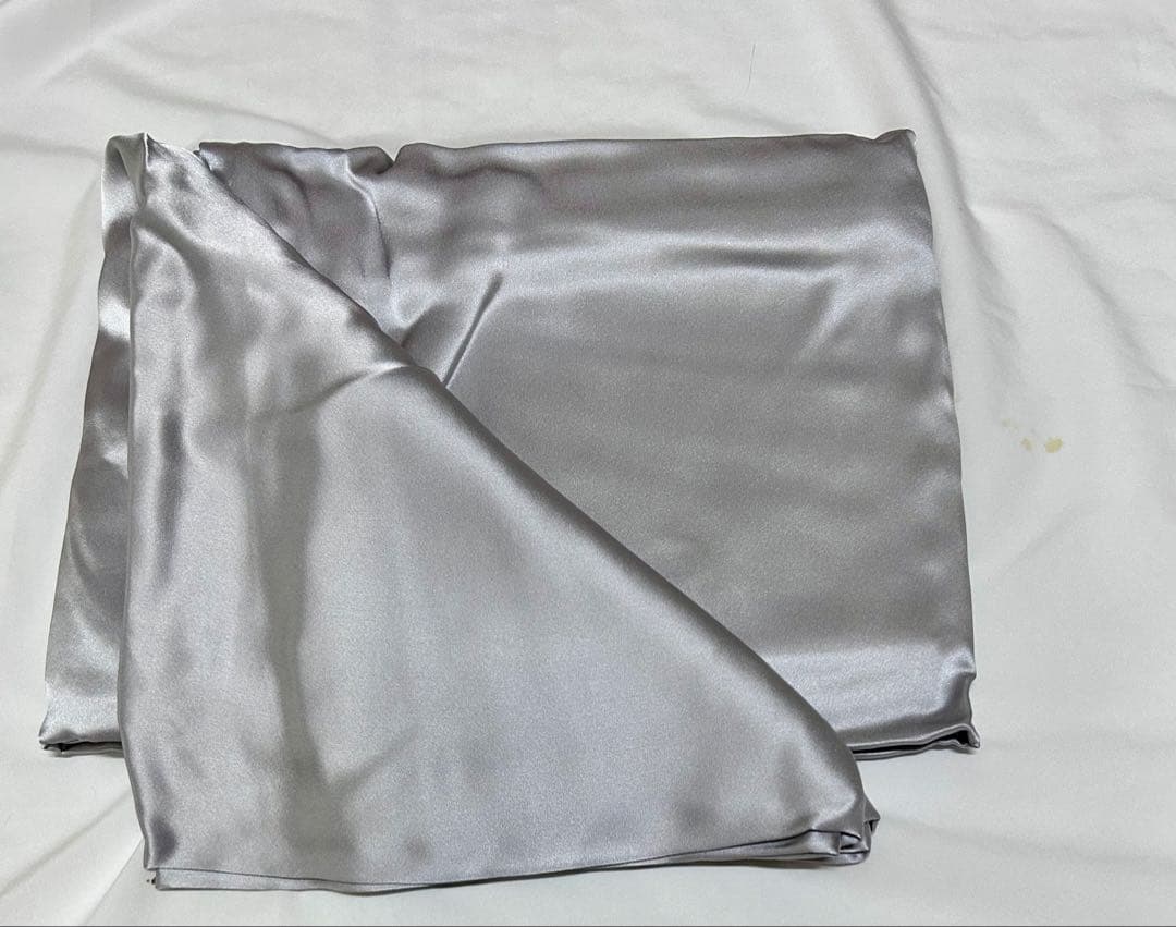 シルク100% 布団カバー ２枚190x210　グレー
