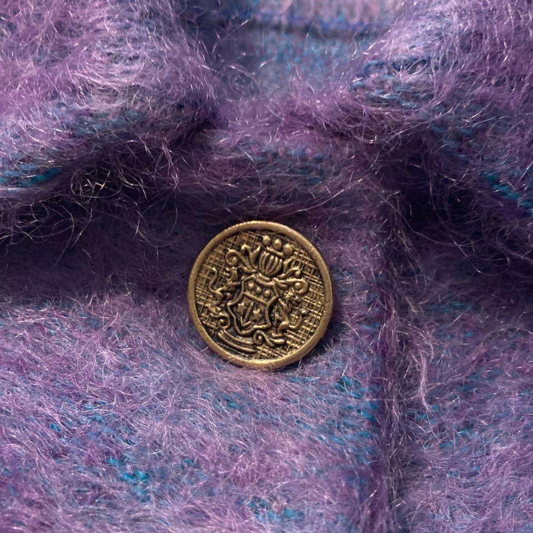 【希少ビンテージ】Ramnoch Designs　モヘアウールポンチョ 金ボタン