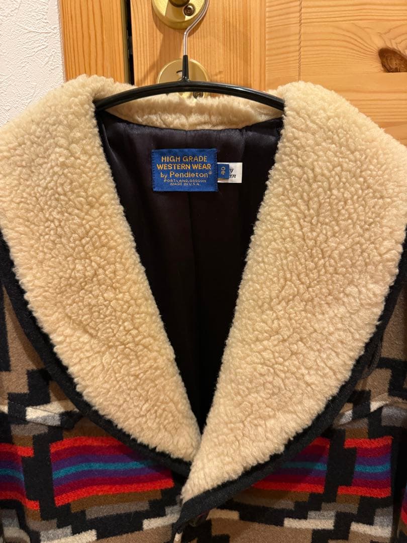 Pendleton 幾何学模様ウールコート サイズ40