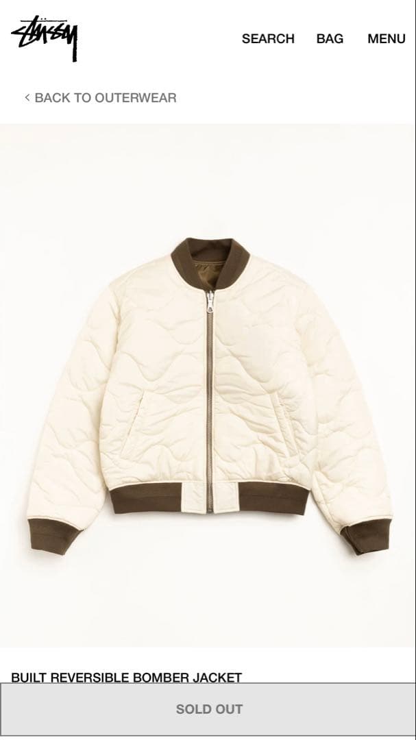 ジャケット・アウター STUSSY BUILT REVERSIBLE BOMBER JACKET