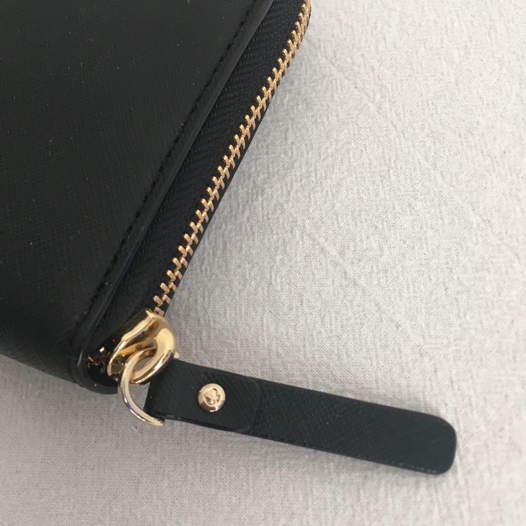 ケイトスペードニューヨーク 長財布 バラ ブラック 黒