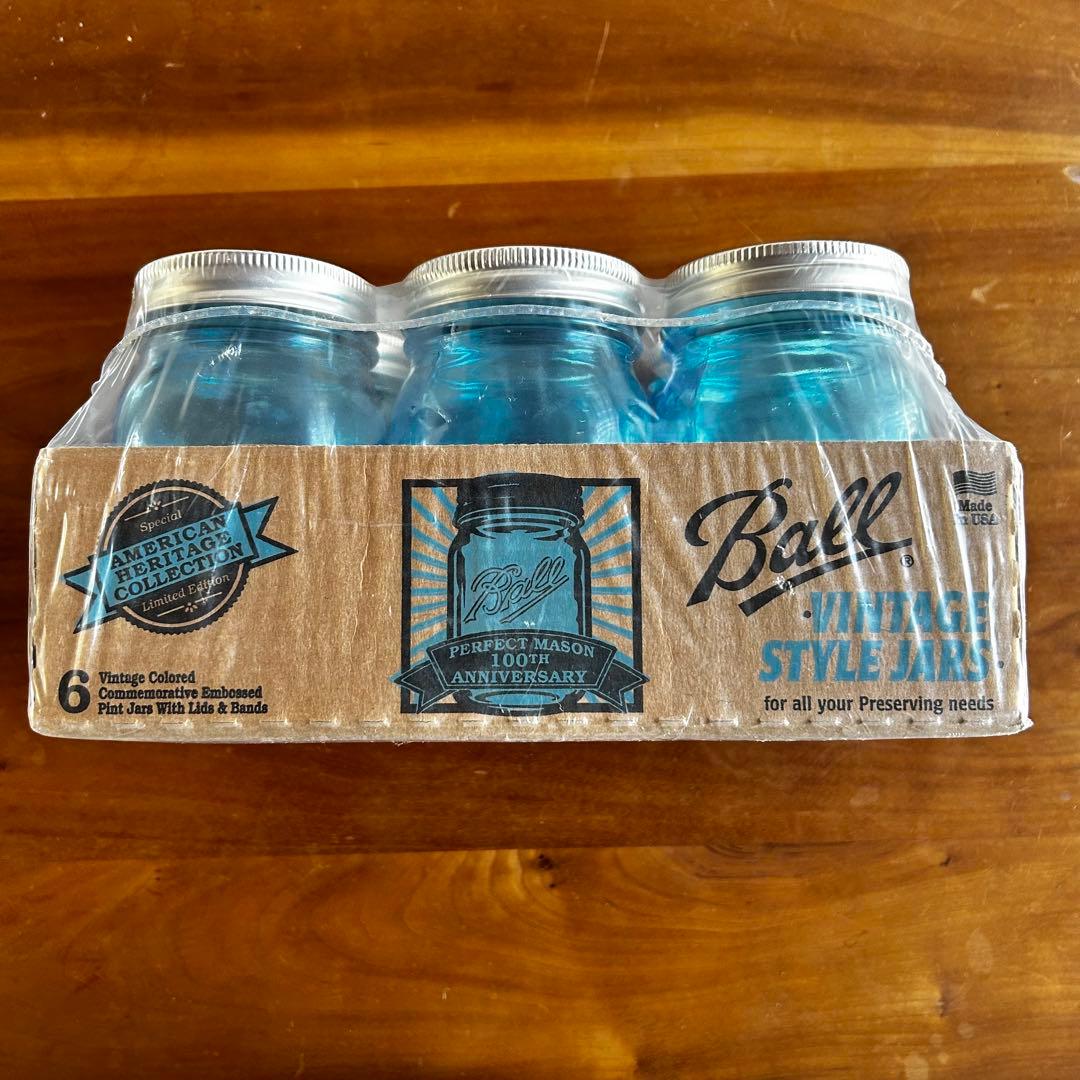 限定】 Ball ボール メイソンジャー 16oz 100周年記念 ブルー 6本