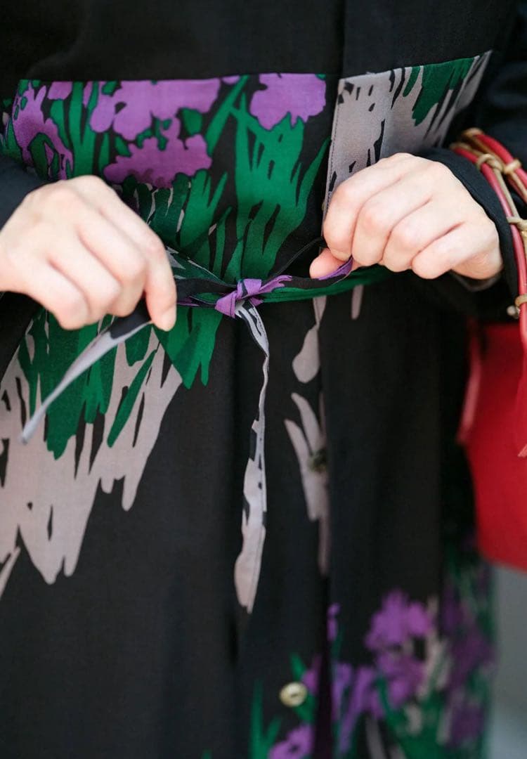 SOU・SOU モスリン 薙刀かり衣／濡羽色×光琳燕子花図屏風写し　Lサイズ