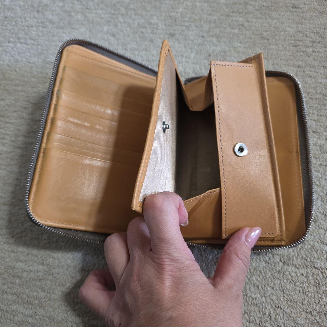 # ブラウンレザー ジッパー財布