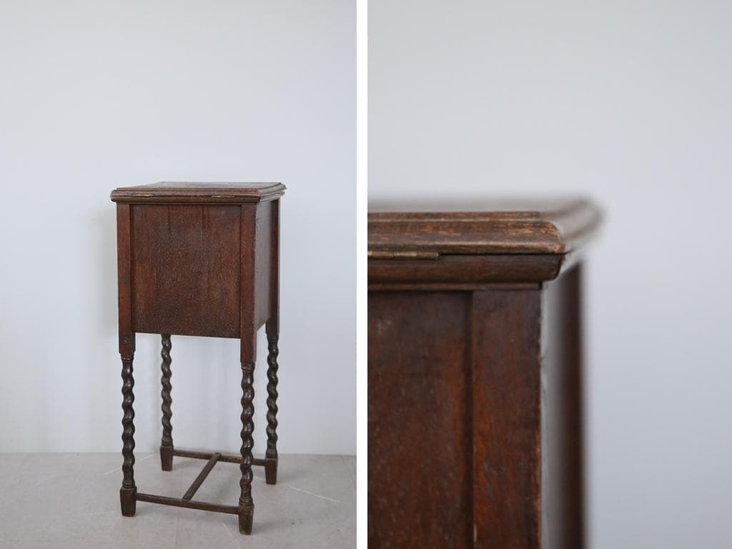 英国アンティーク木製ソーイングテーブル/裁縫箱/机/キャビネット(88-128)