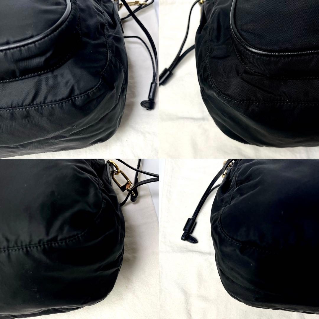 入手困難/極美品✨プラダ ショルダーバッグ ゴールドロゴ ナイロン サフィアーノ