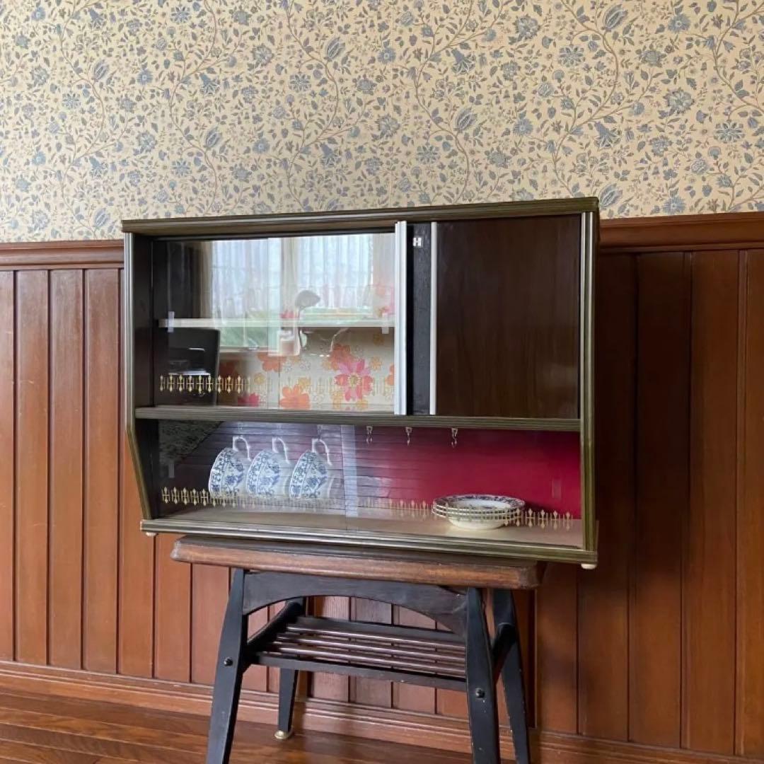 ビンテージ　キャビネット　カップボード　キッチン収納家具　昭和レトロ