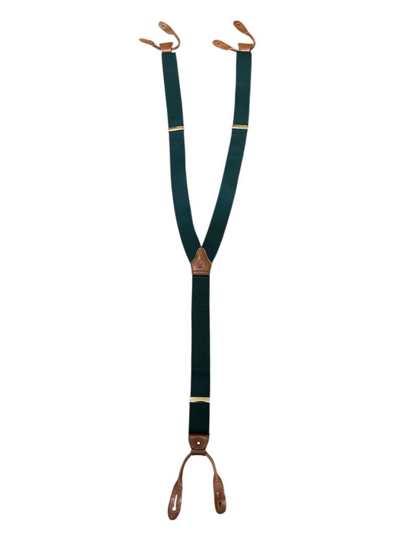 英国製 ポロラルフローレン ヴィンテージ Y型 ボタン式 サスペンダー 緑