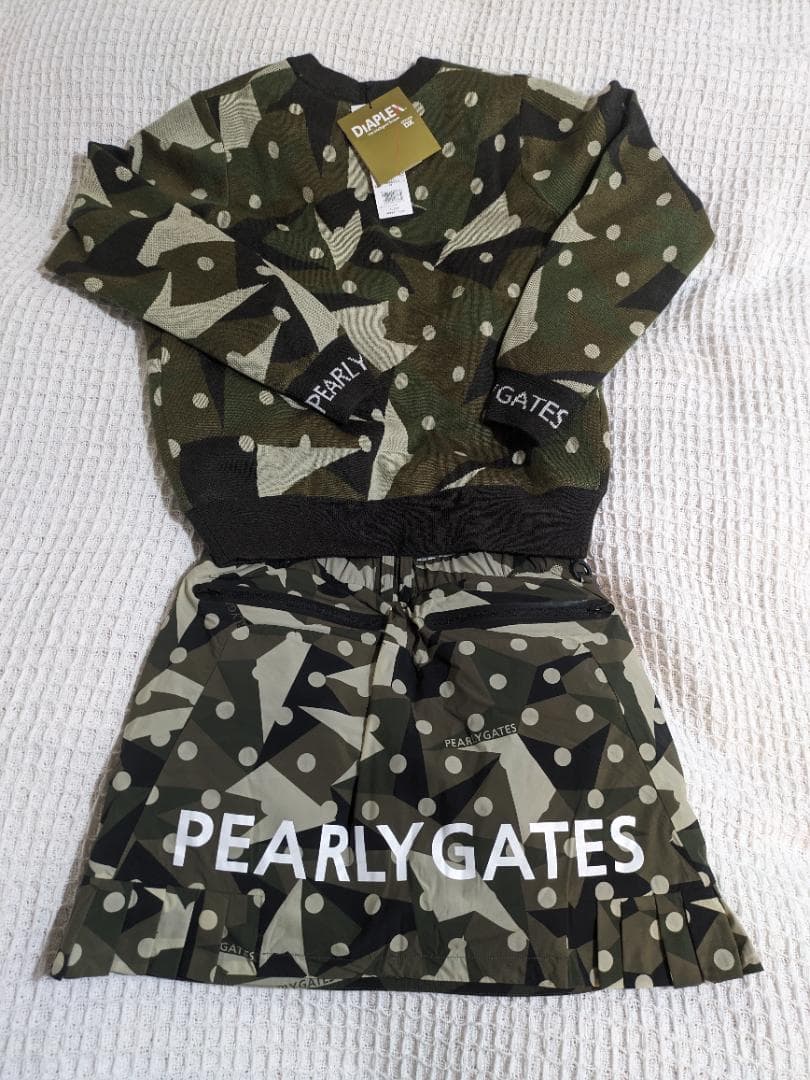 新春セール！PEARLY GATES 迷彩柄ニット・スカートセットサイズ0