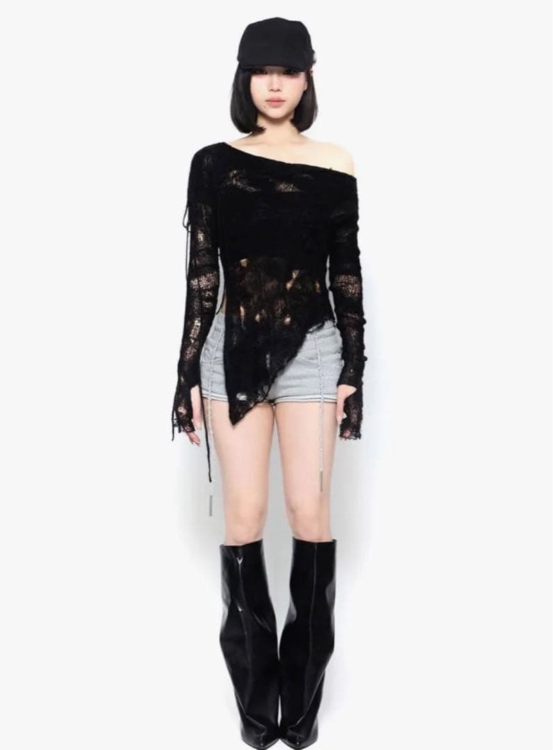 THEREDTHREAD グレー スウェットショートパンツ