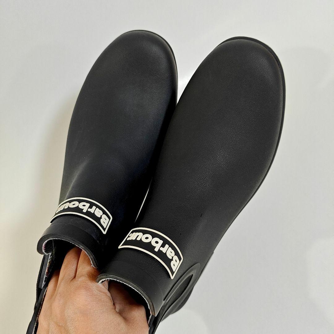 未使用 Barbourバブアー サイドゴア レインブーツ 黒 UK7