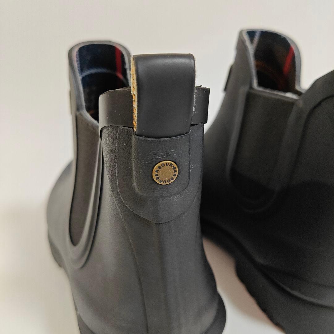 未使用 Barbourバブアー サイドゴア レインブーツ 黒 UK7