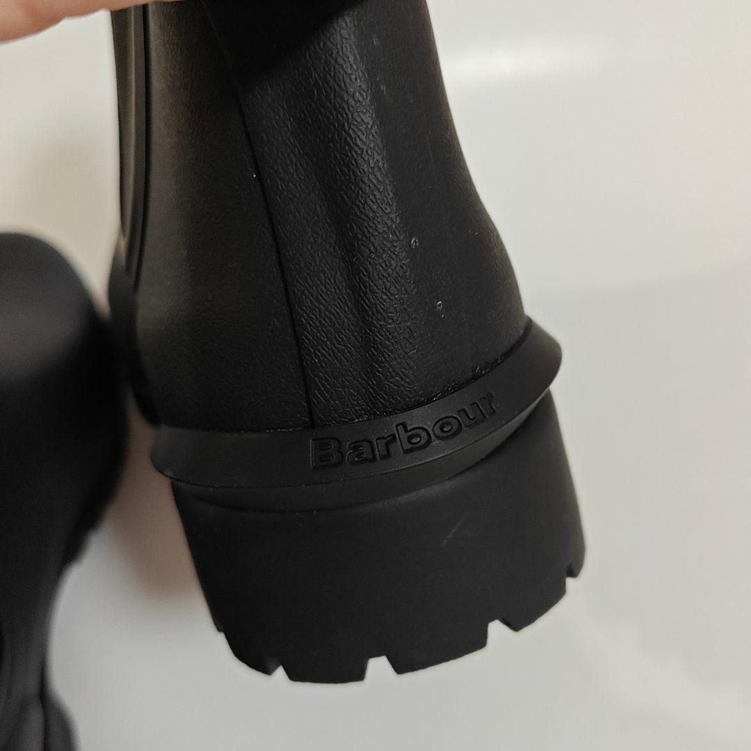 未使用 Barbourバブアー サイドゴア レインブーツ 黒 UK7