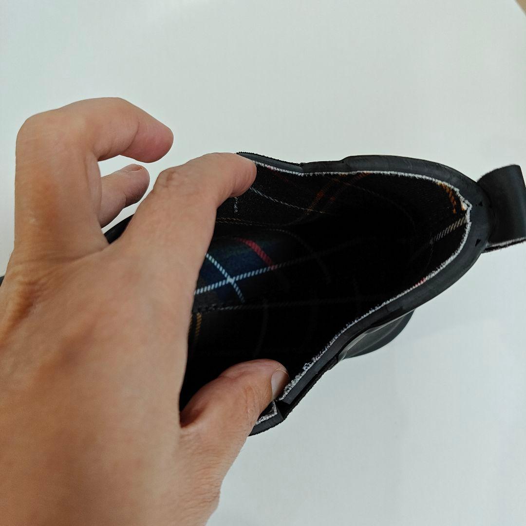 未使用 Barbourバブアー サイドゴア レインブーツ 黒 UK7