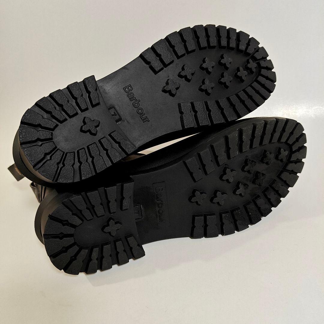 未使用 Barbourバブアー サイドゴア レインブーツ 黒 UK7