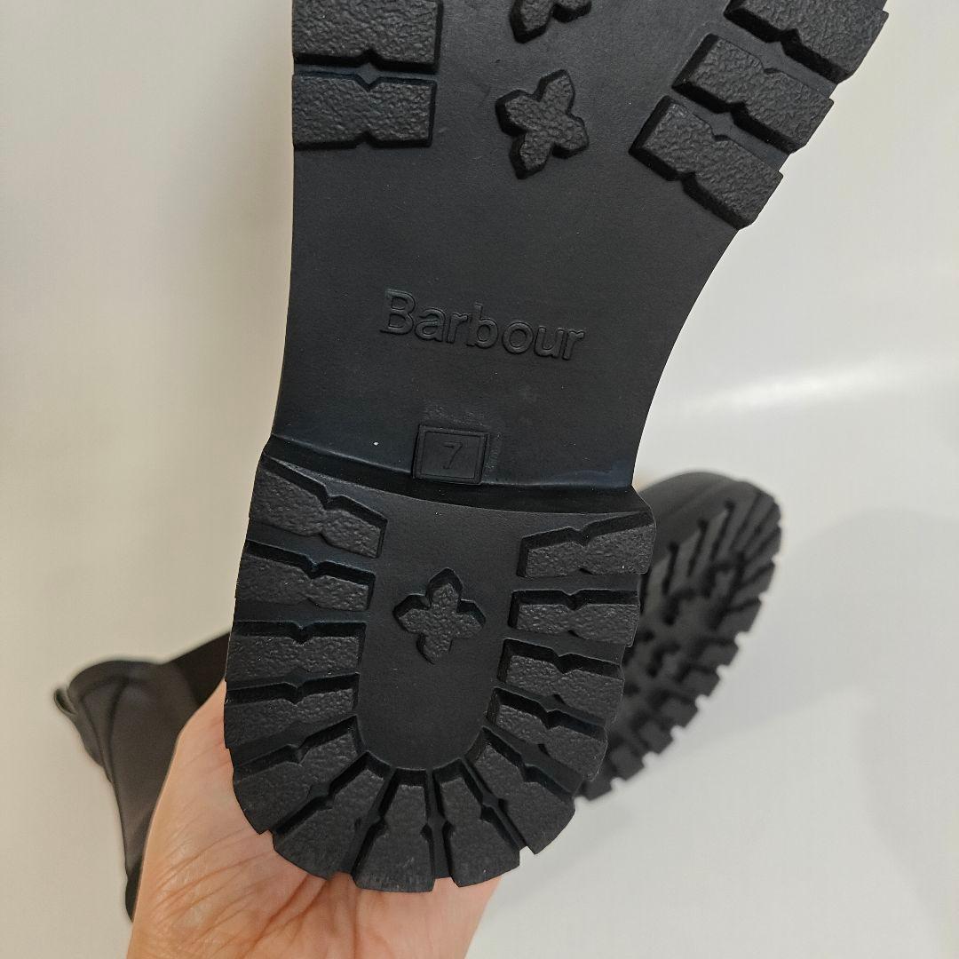 未使用 Barbourバブアー サイドゴア レインブーツ 黒 UK7