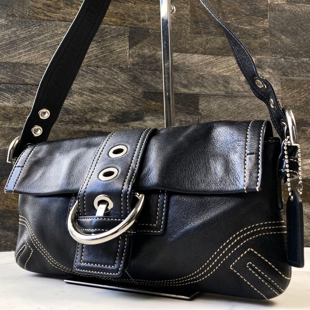 美品 希少✨ COACH コーチ ソーホー ワンショルダー　ブラック　Y2k