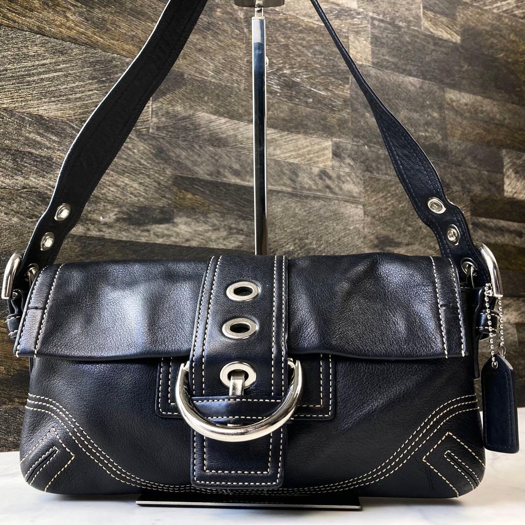美品 希少✨ COACH コーチ ソーホー ワンショルダー　ブラック　Y2k