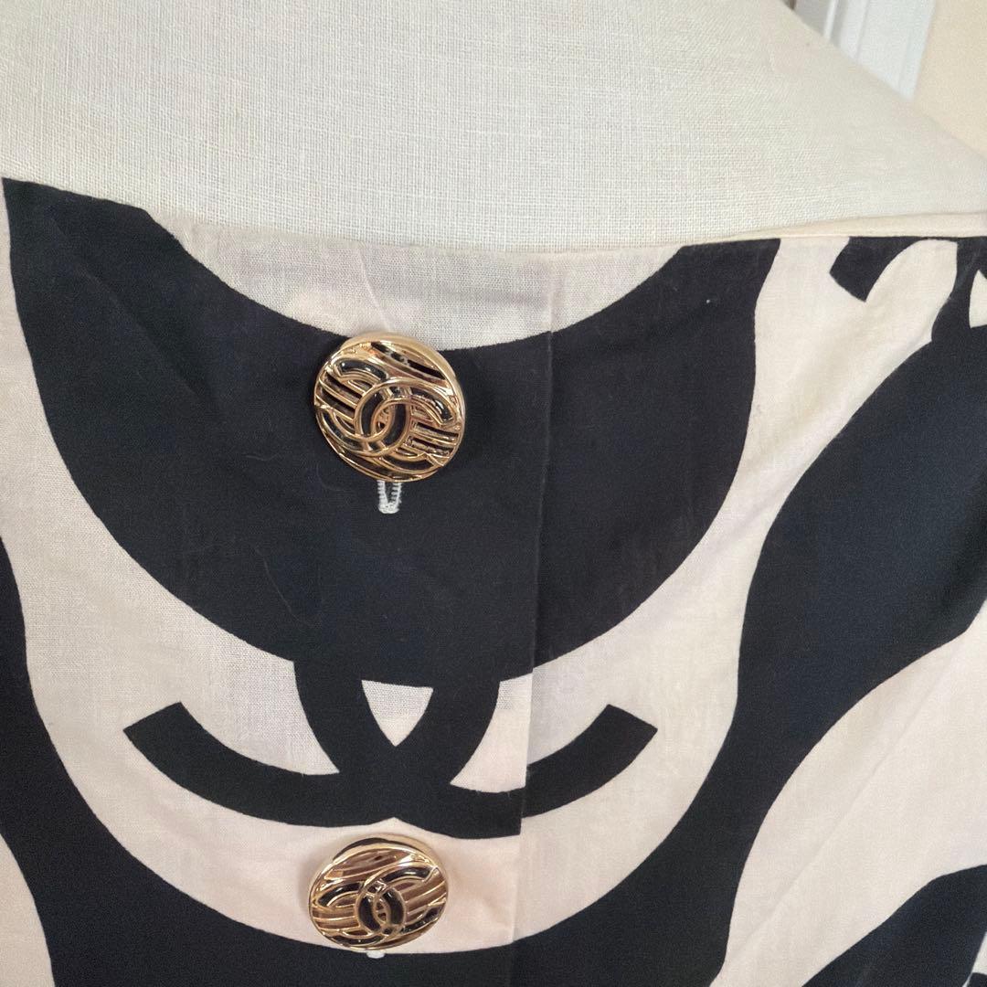 シャネル　CHANEL波模様フレアワンピース