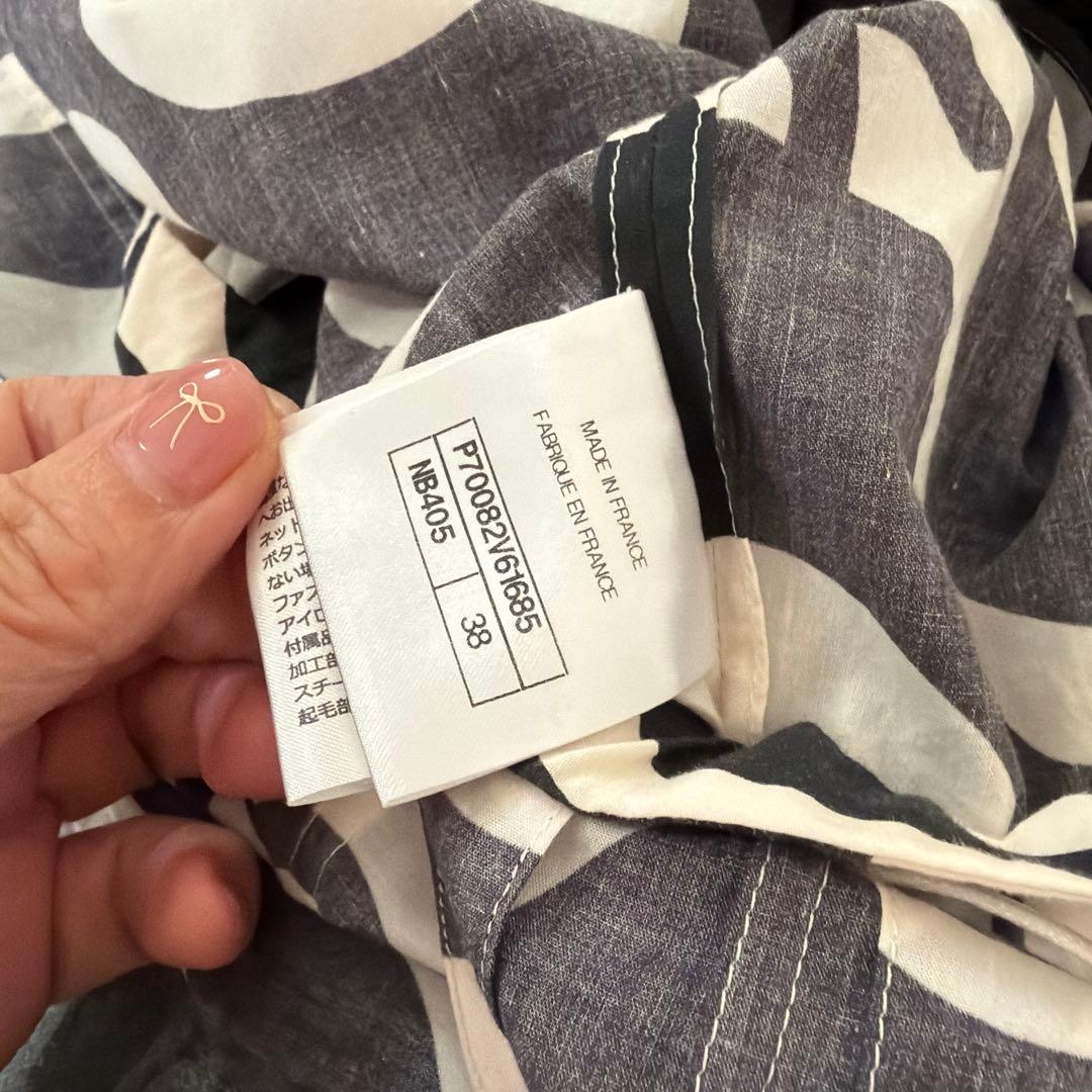 シャネル　CHANEL波模様フレアワンピース