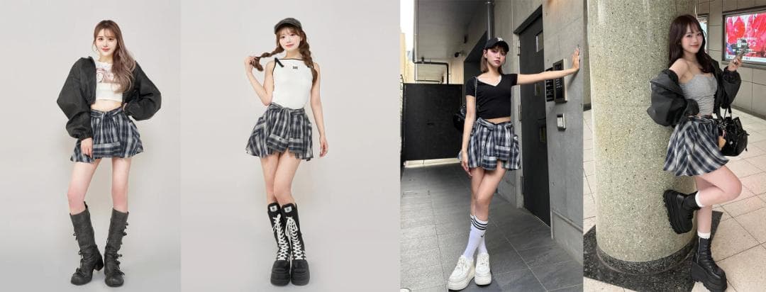 ダーリッチ darich レイヤードチェックショートパンツ ブラウン FREE