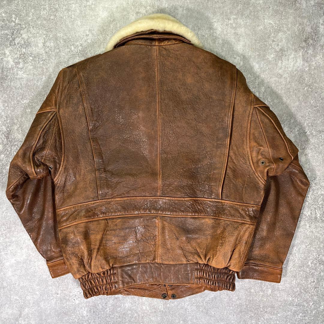 90s A-2 G-1 フライトレザージャケット　M 本革　YKK ヴィンテージ