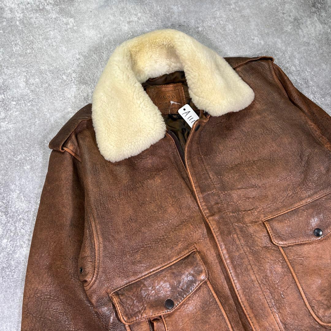 90s A-2 G-1 フライトレザージャケット　M 本革　YKK ヴィンテージ