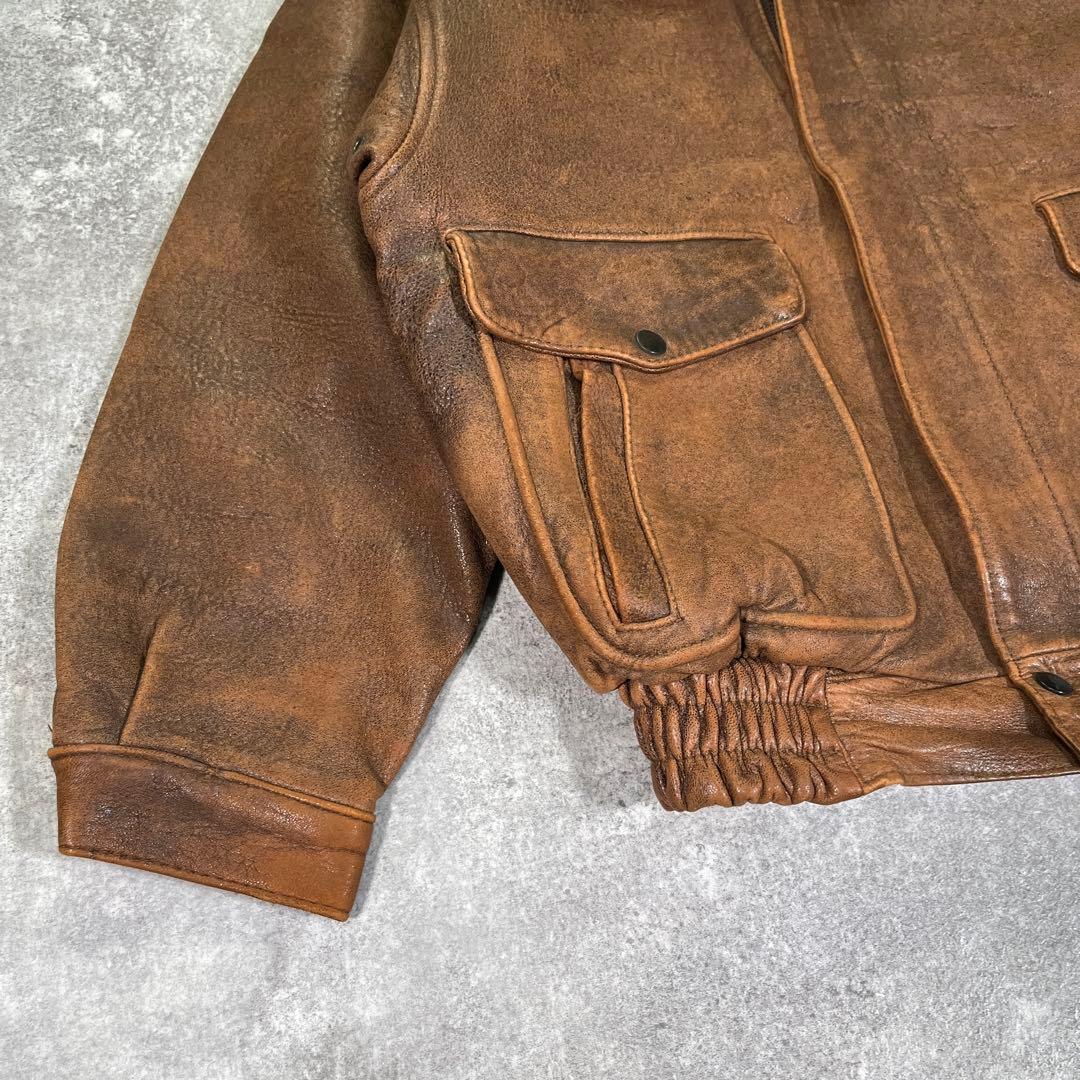 90s A-2 G-1 フライトレザージャケット　M 本革　YKK ヴィンテージ