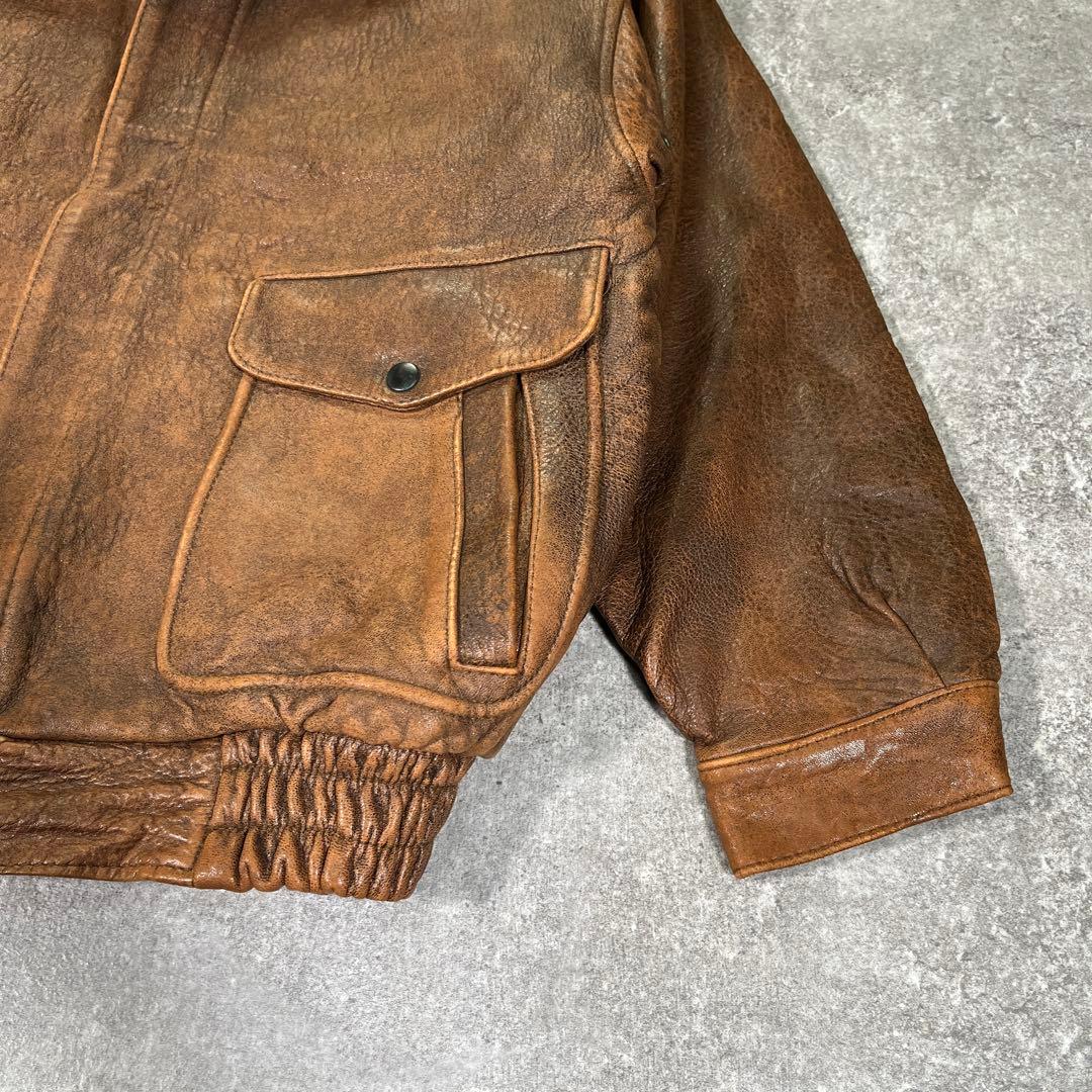 90s A-2 G-1 フライトレザージャケット　M 本革　YKK ヴィンテージ