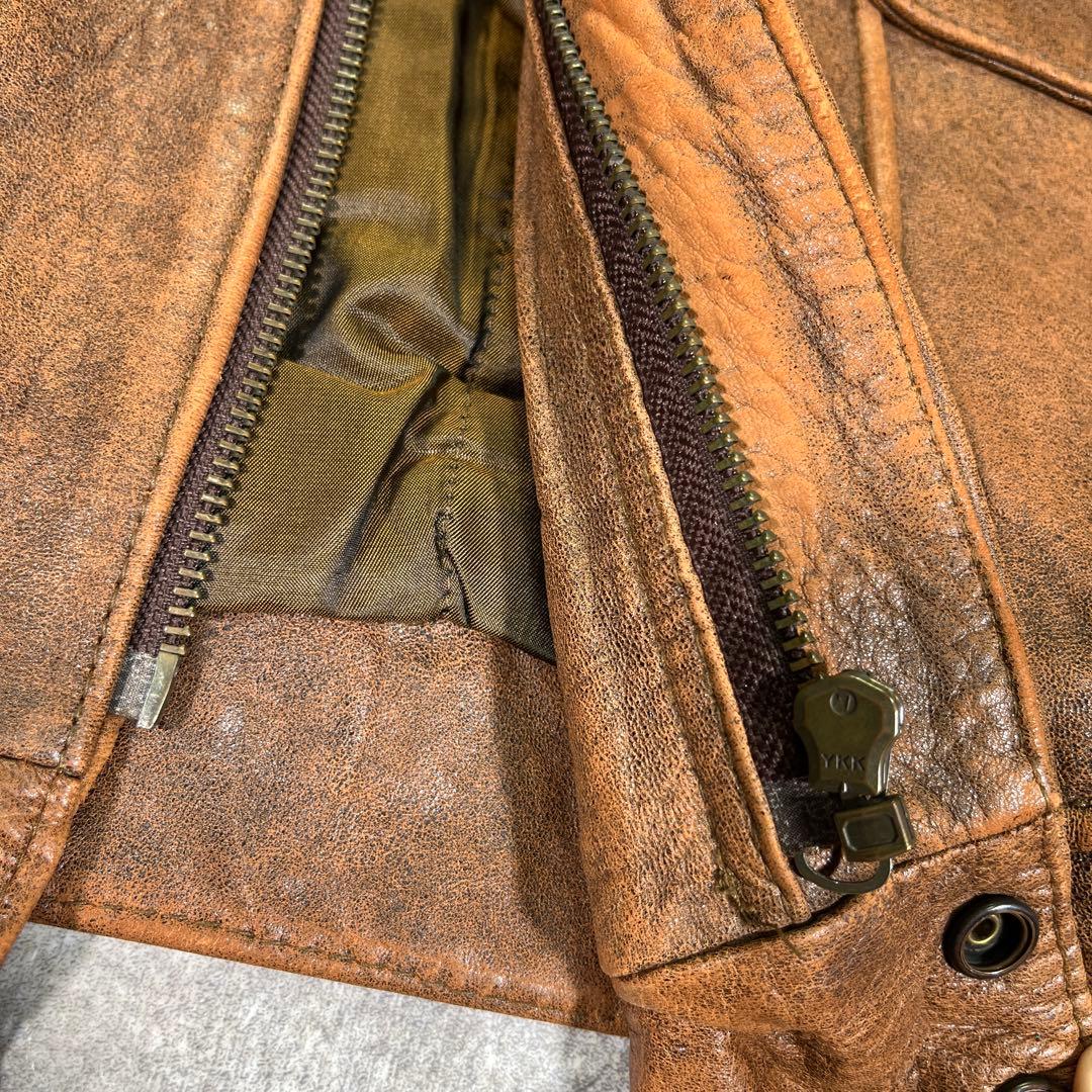 90s A-2 G-1 フライトレザージャケット　M 本革　YKK ヴィンテージ