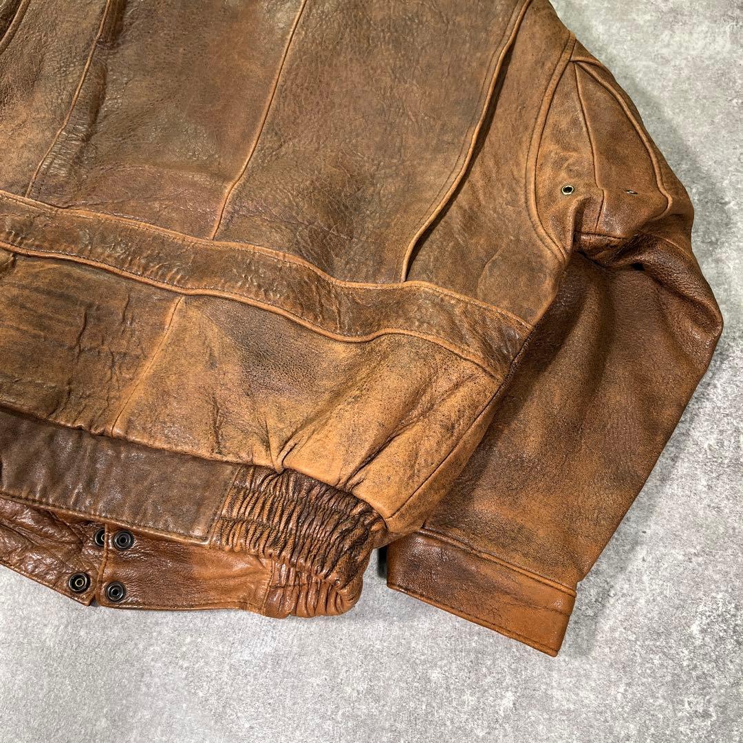 90s A-2 G-1 フライトレザージャケット　M 本革　YKK ヴィンテージ