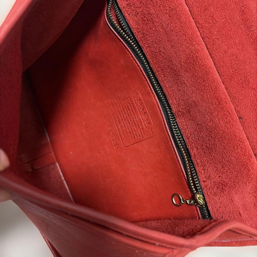 コーチ　レザー 赤 ショルダーバッグ