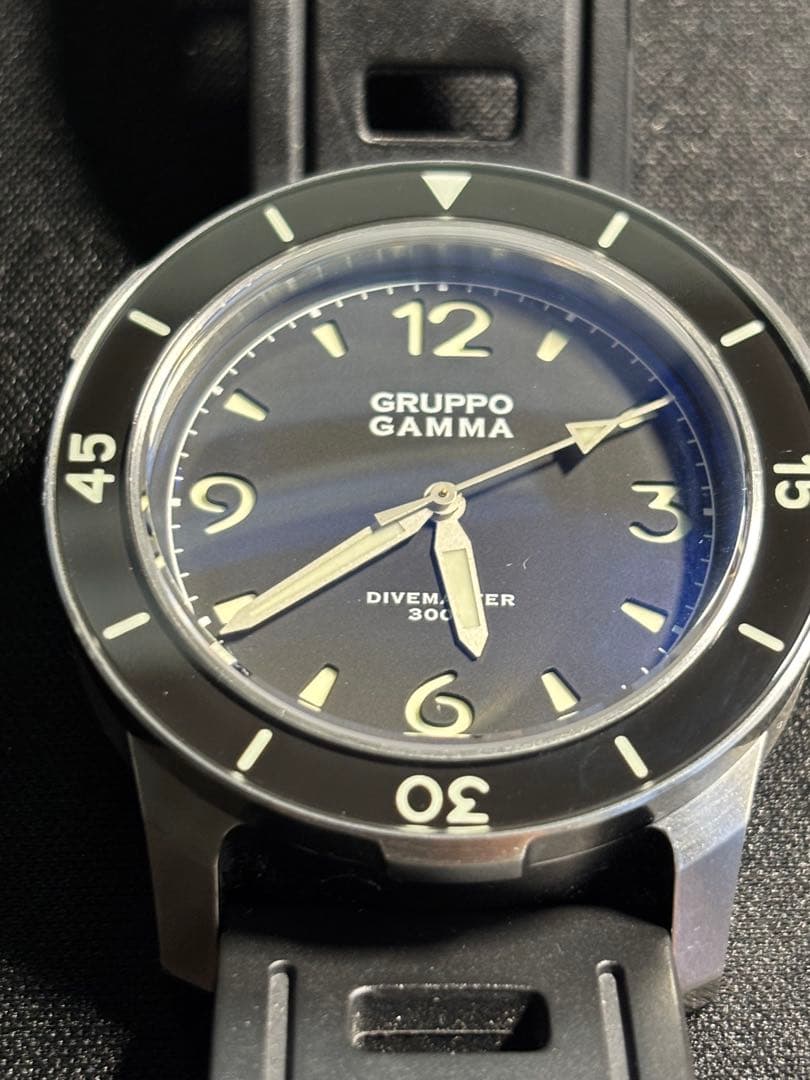 希少GRUPPO GAMMA ダイブマスター　ダイバーズウォッチ ラバーベルト