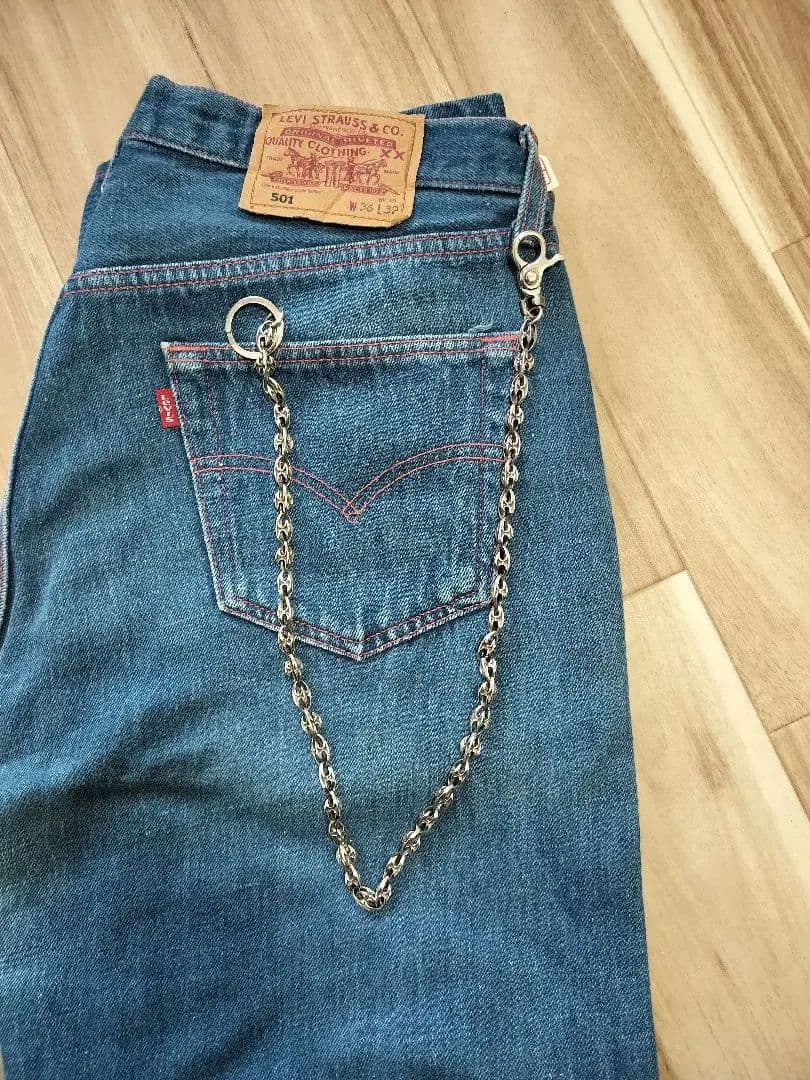 新品未使用 シルバー925 ウォレットチェーン シルバー 約68cm S-33