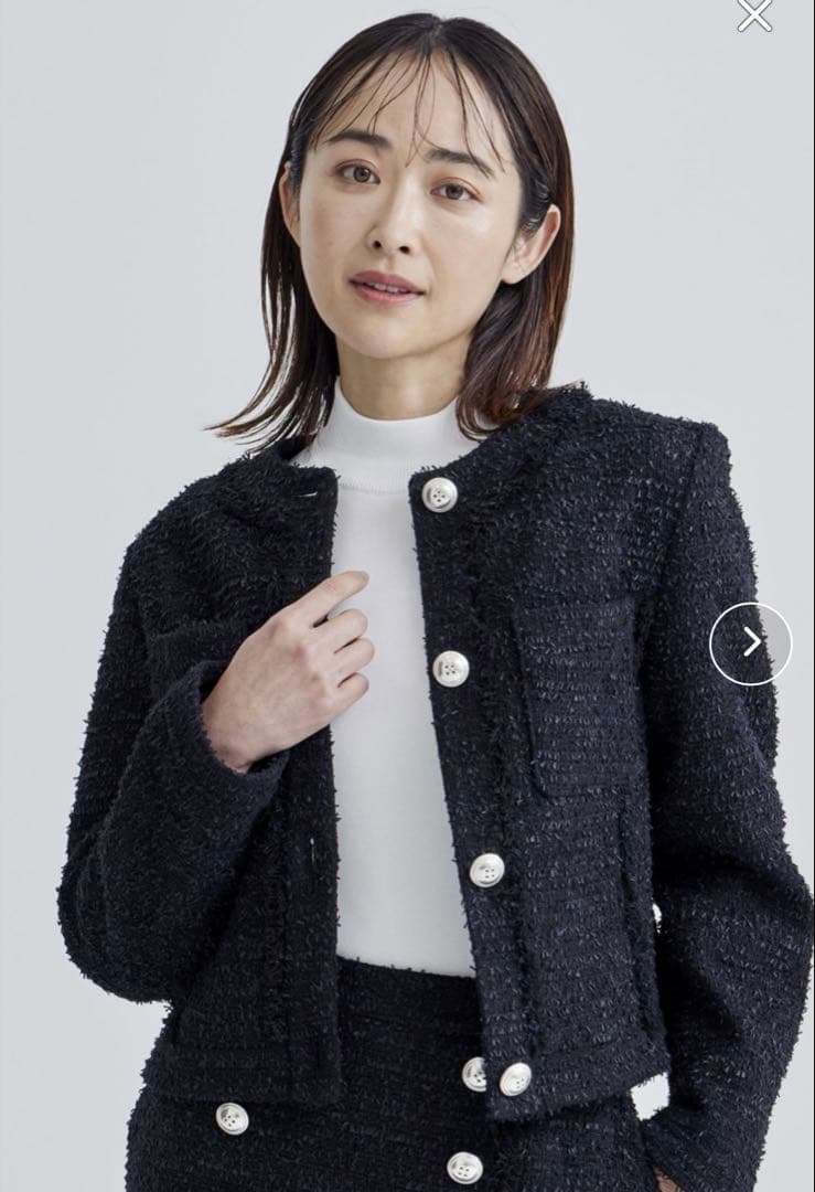 ☆未使用☆ボーダーズアットバルコニー　フリンジツイードジャケット