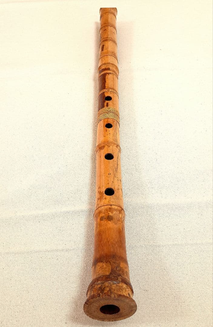 美模様の老竹名管！最高級三印管☆鳳月銘の二尺管尺八！
