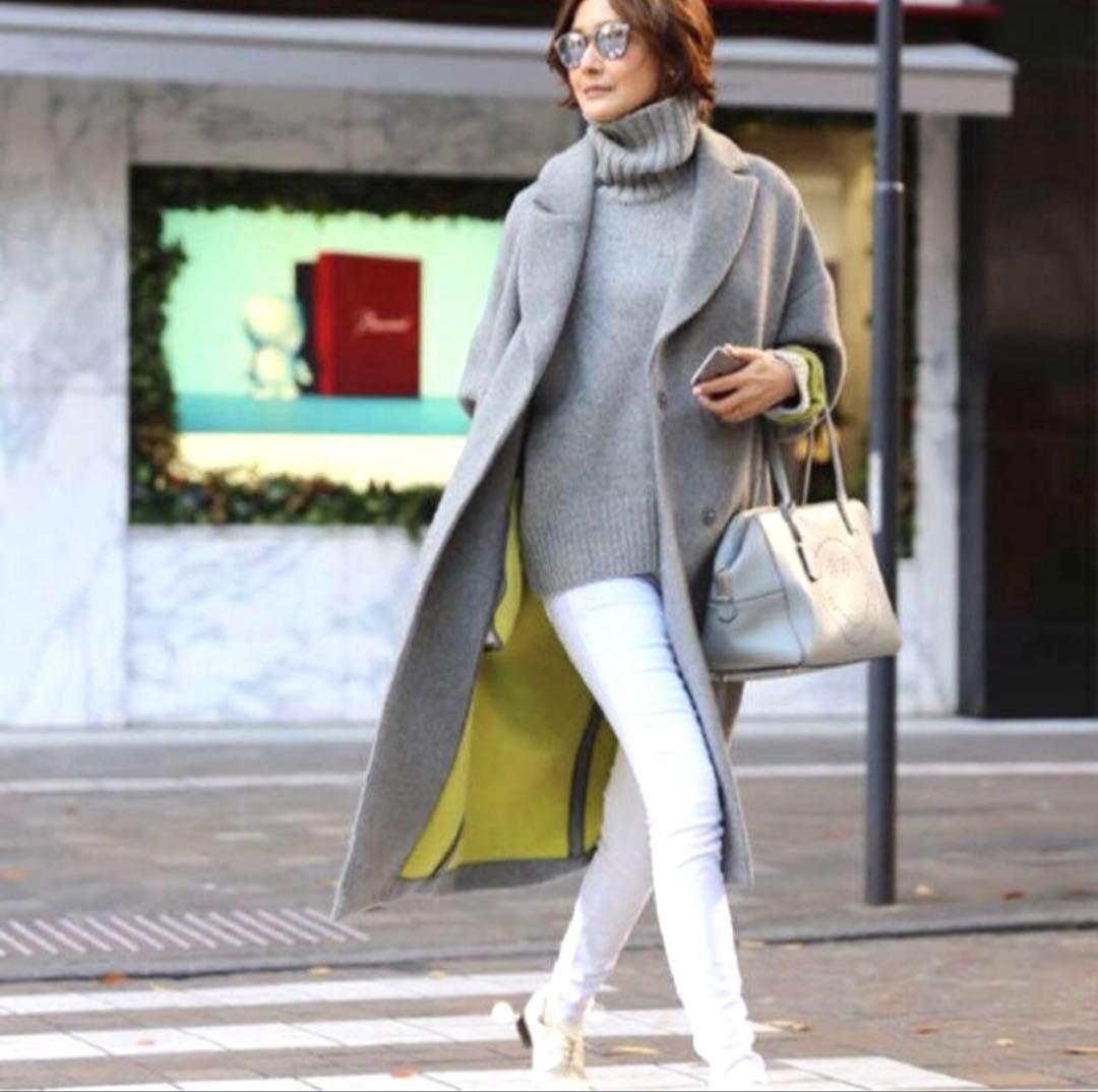 人気モデル ENFOLD エンフォルド リバーウールコクーンコート 富岡佳子