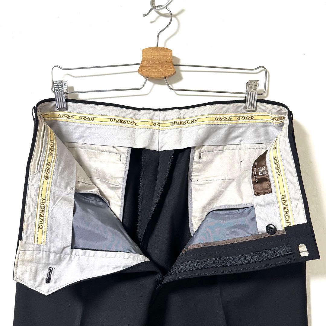90s GIVENCHY ウールモヘヤ ワイド スラックス ジバンシー