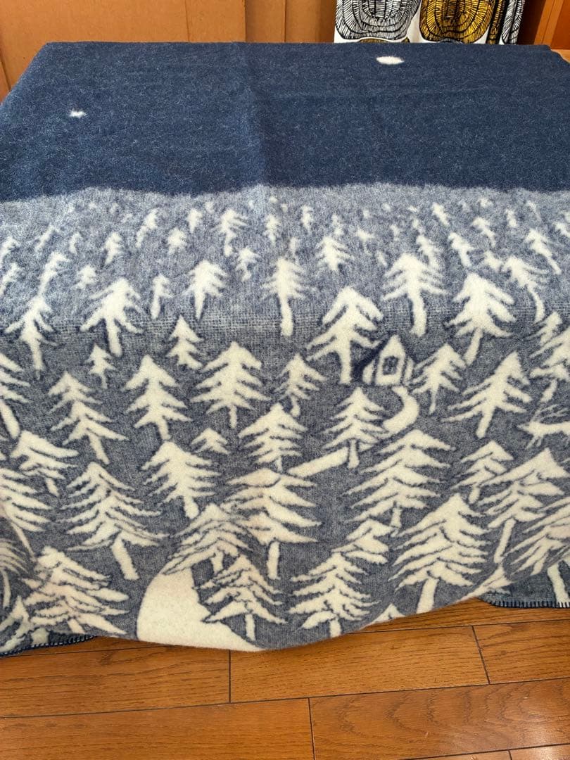 KLIPPAN ミナペルホネン ブランケット　ハウスインザフォレスト　ネイビー