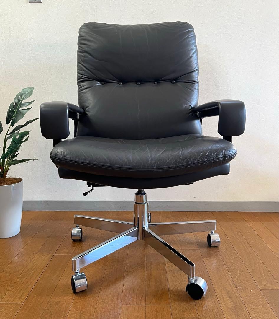 Mobilia モビリア 本革張り ヴィンテージ エグゼクティブチェア　希少