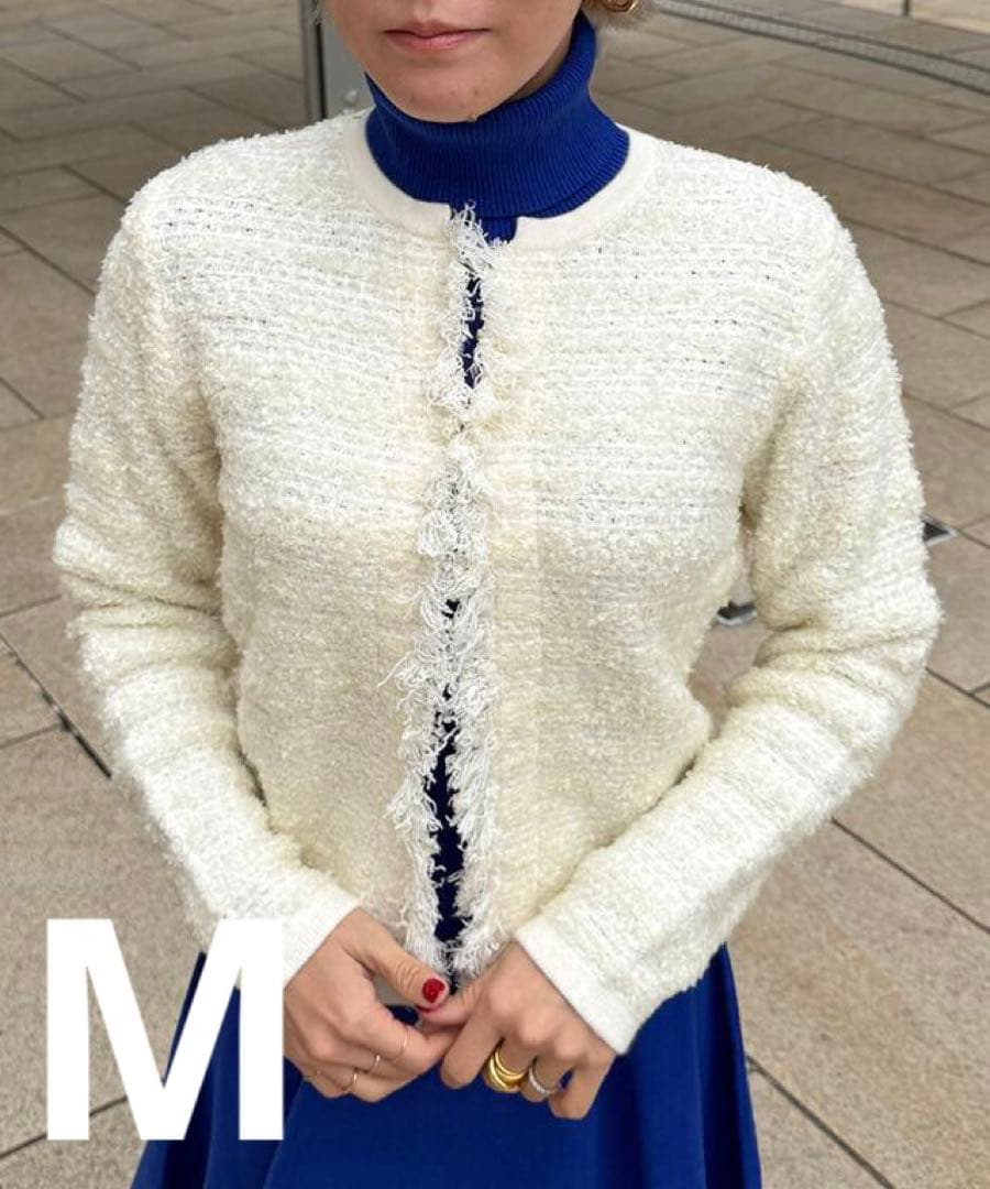 JENNE リボンツイードニットジャケット　M