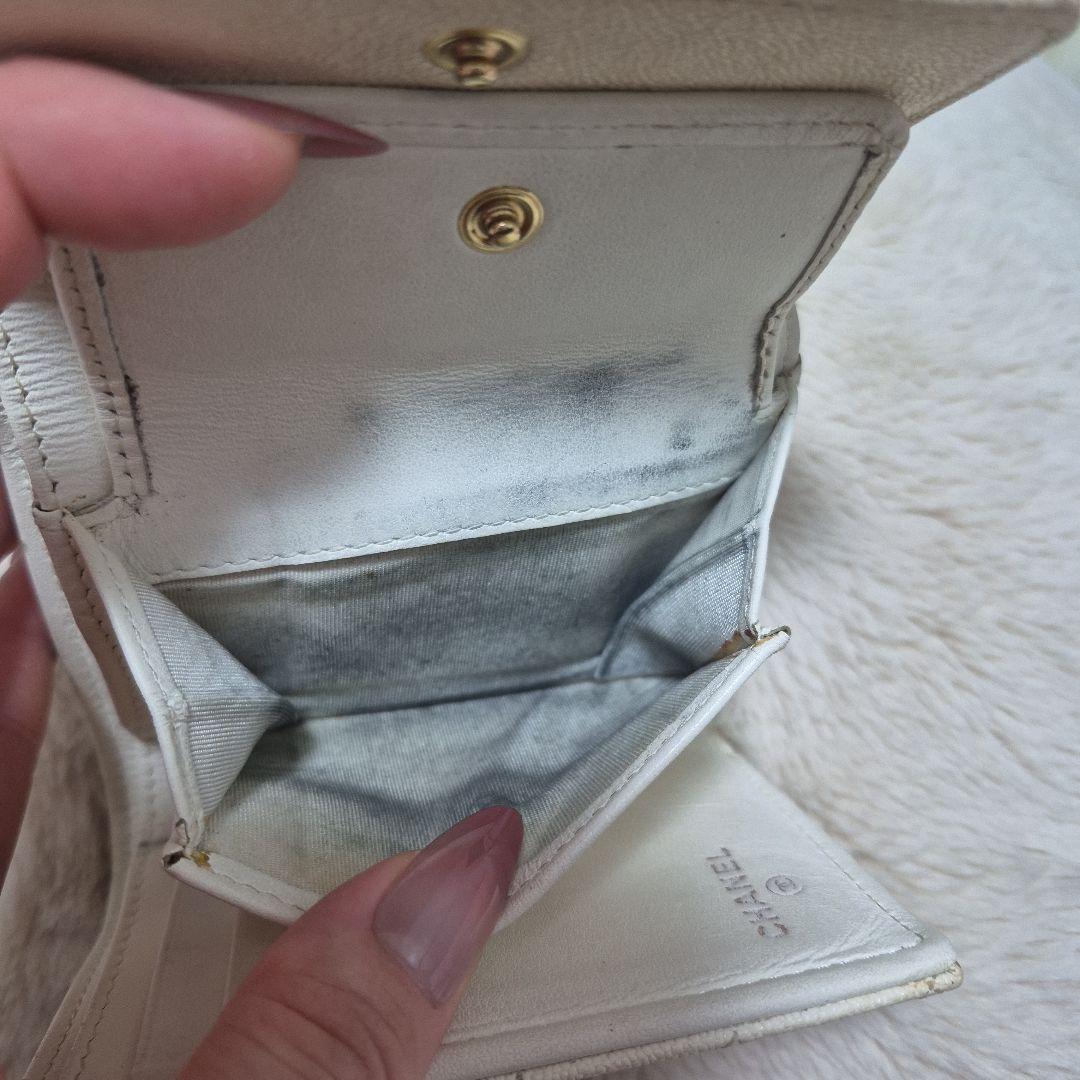 寿*司様 CHANEL アイボリー ボーイシャネル ウォレット キルティング三つ