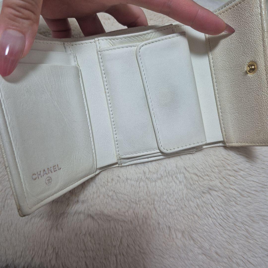 寿*司様 CHANEL アイボリー ボーイシャネル ウォレット キルティング三つ