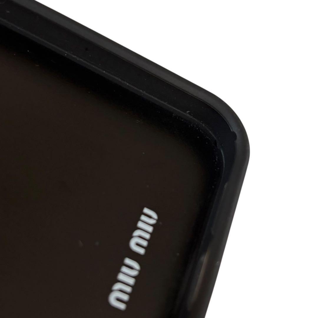 Gカード付 MIU MIU iPhone13 Pro スマホ レザー ロゴ 黒